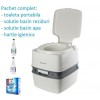Set Toaleta ecologica portabila + Solutie bazin reziduuri 5 Litri  + Solutie bazin apa 2 litri + Hartie igienica